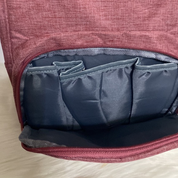 Baby Diaper Bag Maroon With Gray interior NWOT - Picture 11 of 11